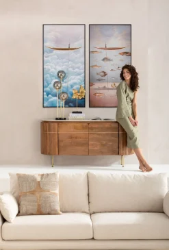 KARE Design Taulut|Olohuone*Cloud Boat Kehystetty Taulu 60x120cm