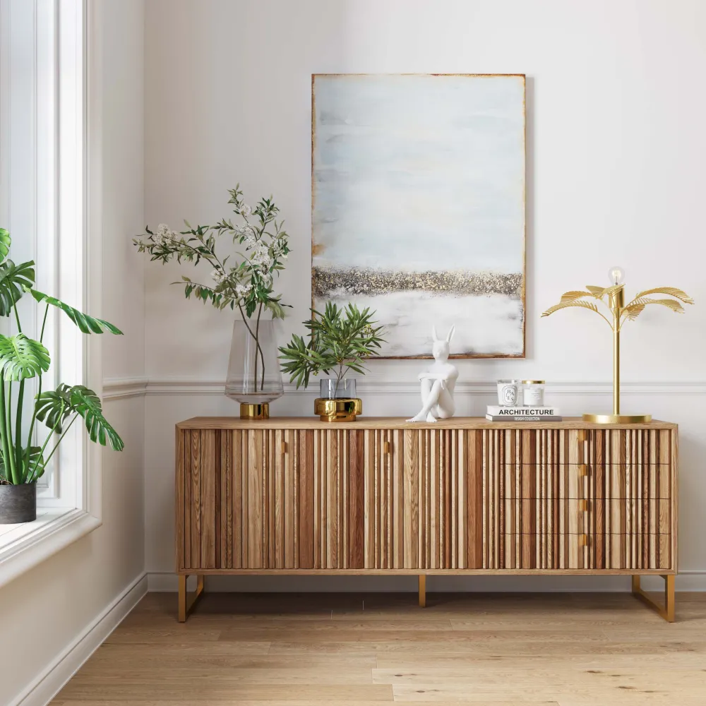 KARE Design Senkit|Olohuone*Concertina Senkki, Sivupöytä - Natur 186x74cm