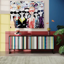 KARE Design Senkit|Olohuone*Concertina Senkki, Sivupöytä - Colore, Monivärinen 186x74cm