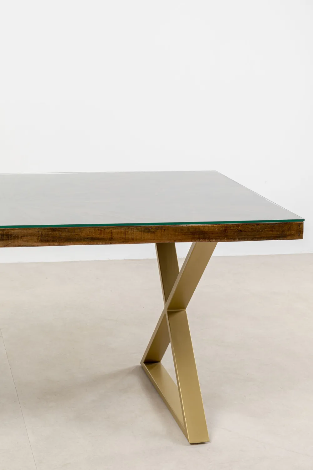 KARE Design Pöydät*Conley Ruokapöytä - Ristikkojalka, Messinki 180x90cm