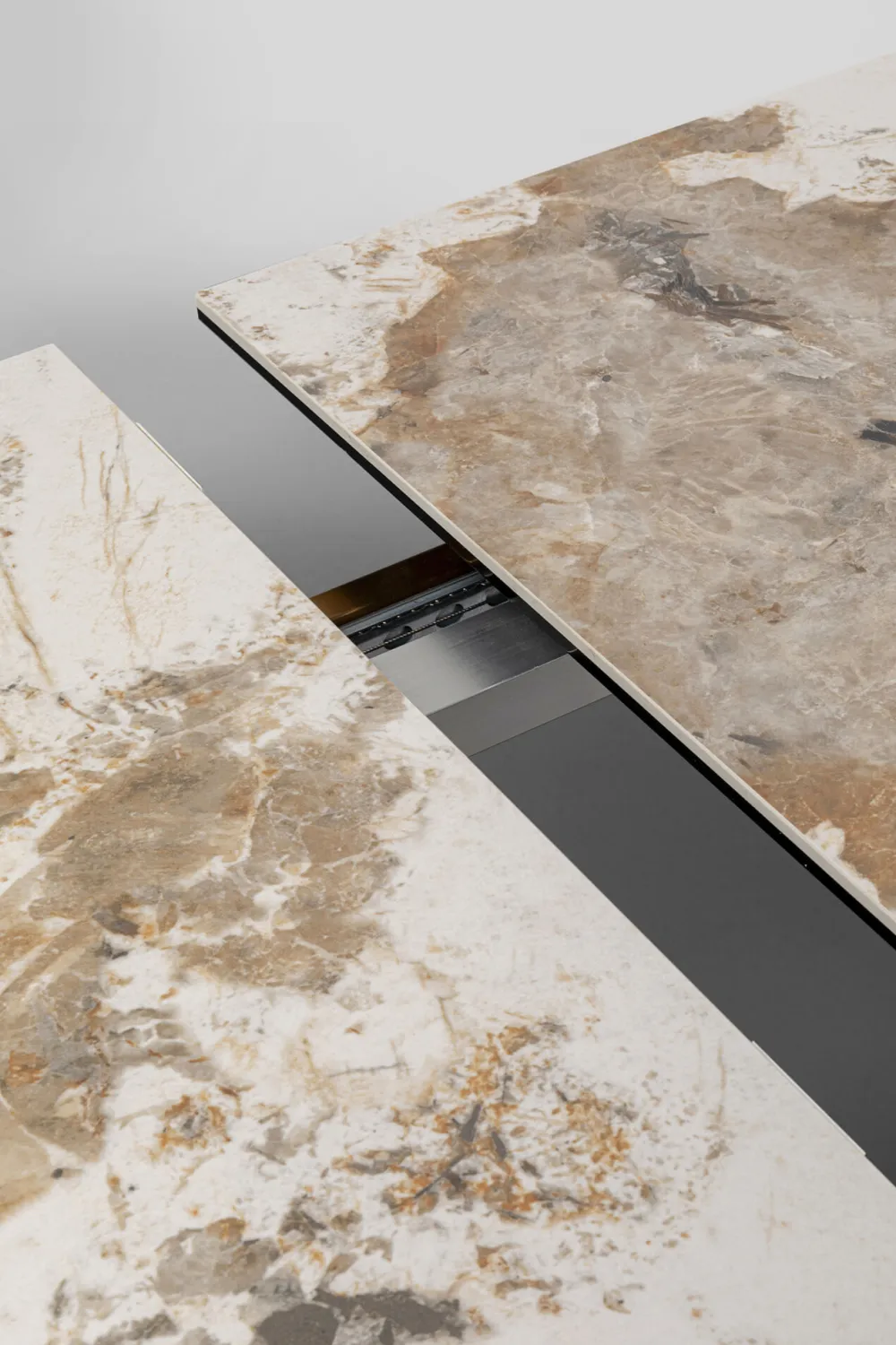 KARE Design Pöydät*Connesso Jatkettava Pöytä, Messinki 200(+60)x100cm