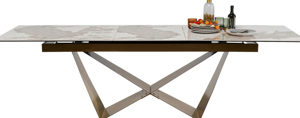 KARE Design Pöydät*Connesso Jatkettava Pöytä, Messinki 200(+60)x100cm