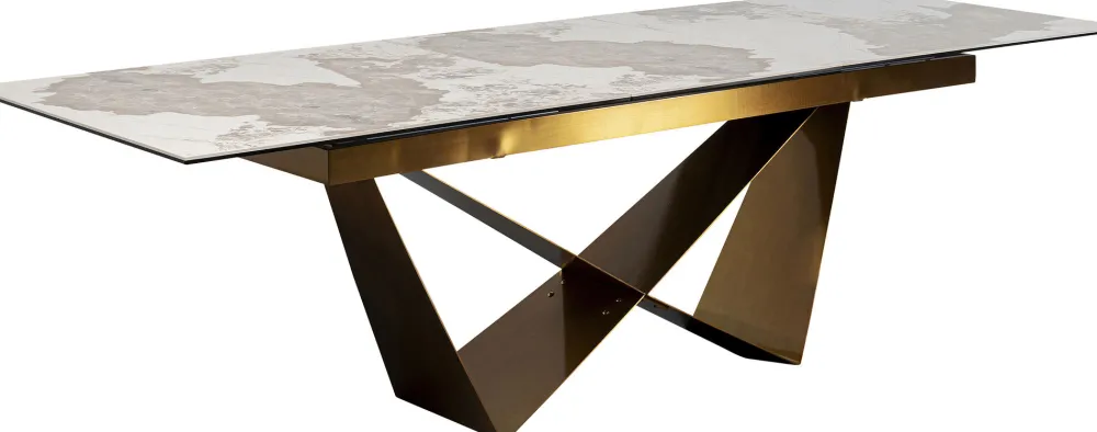 KARE Design Pöydät*Connesso Jatkettava Pöytä, Messinki 200(+60)x100cm