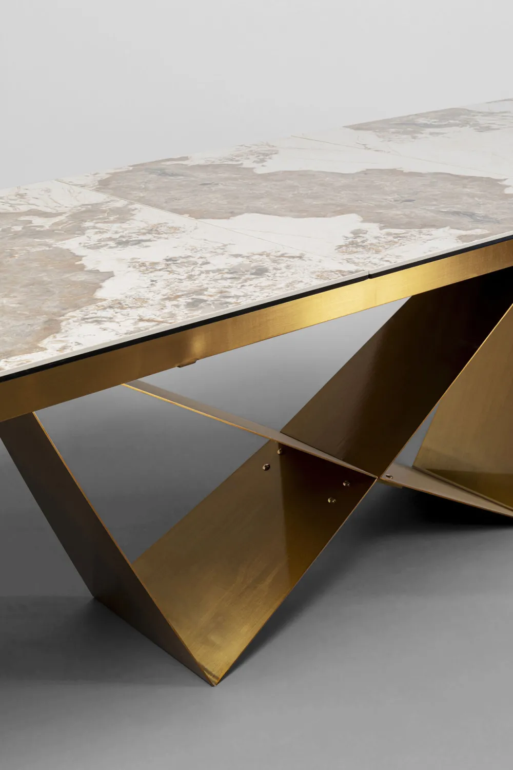 KARE Design Pöydät*Connesso Jatkettava Pöytä, Messinki 200(+60)x100cm