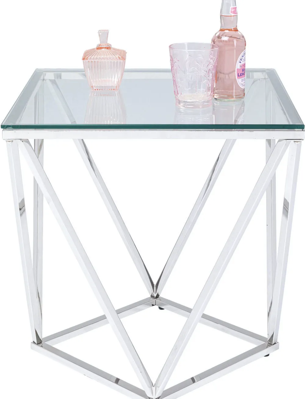 KARE Design Sohvapöydät*Cristallo Sivupöytä Hopea 50x50cm