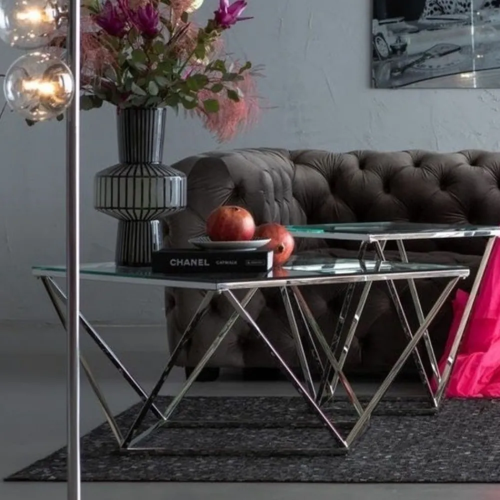 KARE Design Sohvapöydät*Cristallo Sohvapöytä Hopea 80x80cm