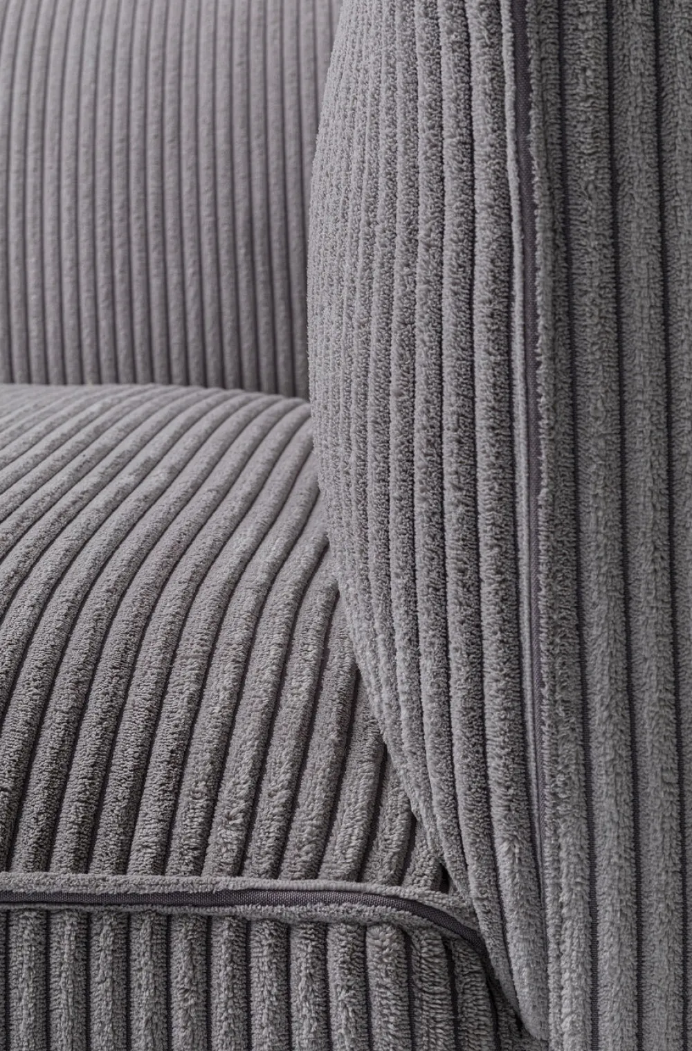 KARE Design Sohvat|Olohuone*Cubetto Cord Sohva 3-istuttava - Vaaleanharmaa 220cm