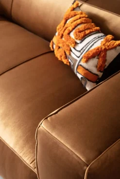 KARE Design Sohvat*Cubetto Sohva, 3-istuttava, Samettia, Ruskea 220cm