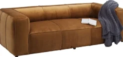 KARE Design Sohvat*Cubetto Sohva, 3-istuttava, Samettia, Ruskea 220cm