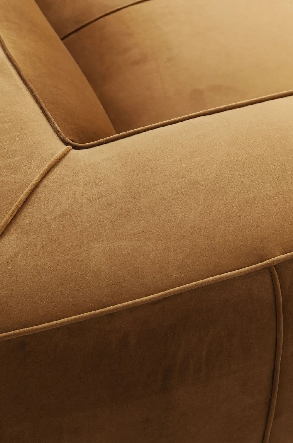 KARE Design Sohvat*Cubetto Sohva, 3-istuttava, Samettia, Ruskea 220cm