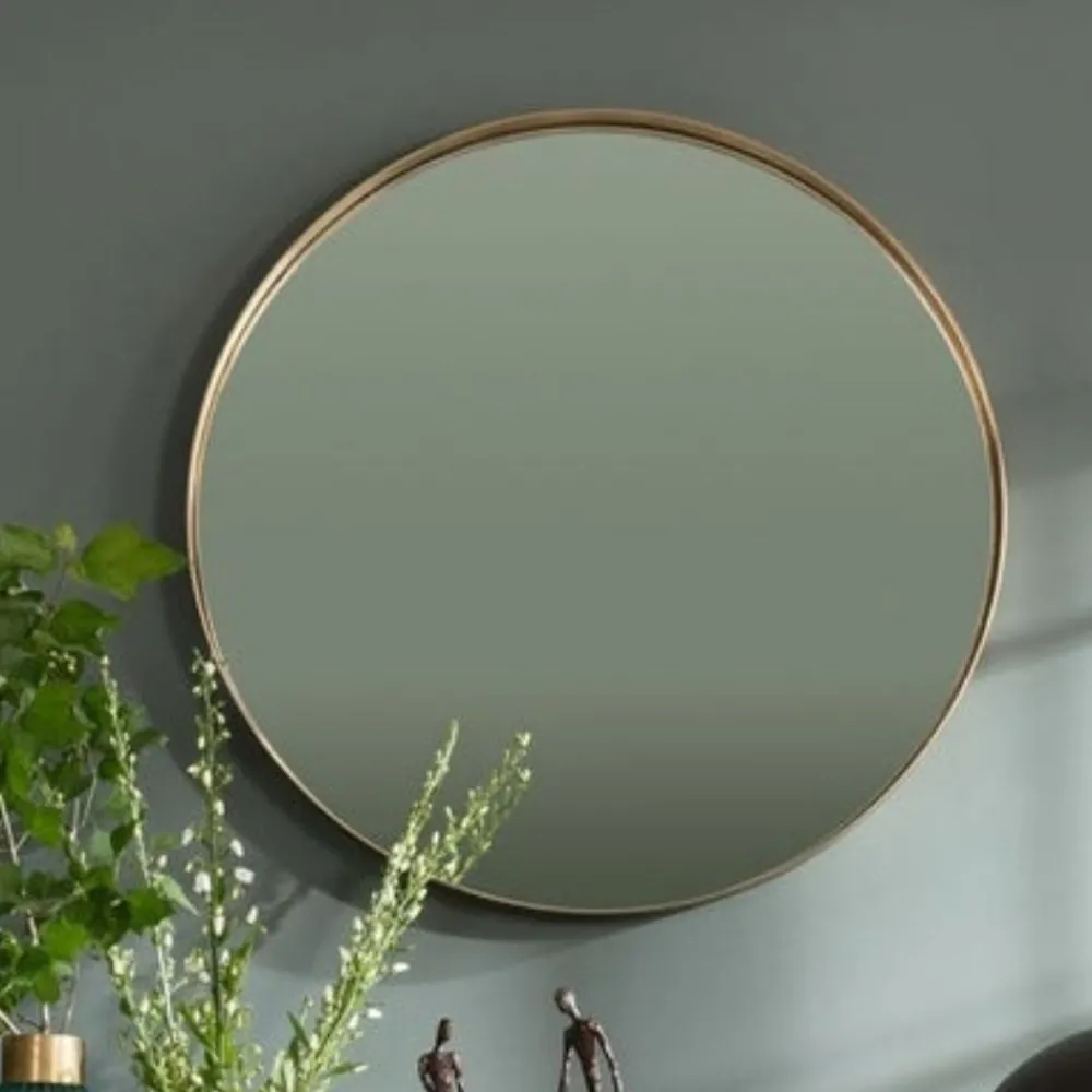 KARE Design Peilit*Curve Pyöreä Peili, Messinki Ø100cm