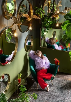 KARE Design Peilit*Curve Pyöreä Peili, Messinki Ø100cm