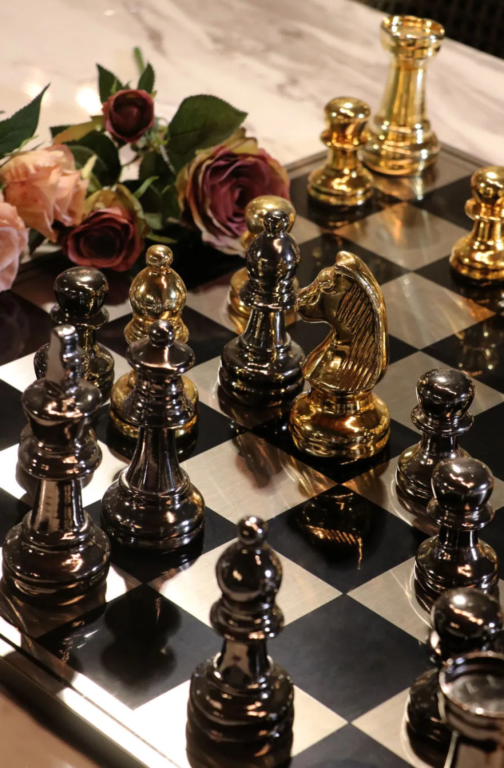 KARE Design Jalalliset Koriste-Esineet*Deco Chess Shakkipeli Koriste-esine 60x60cm