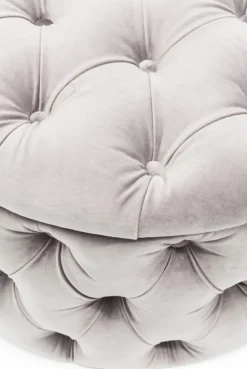 KARE Design Rahit Ja Jakkarat*Desire Round Velvet Jakkara, Rahi, Hopea