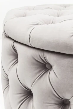 KARE Design Rahit Ja Jakkarat*Desire Round Velvet Jakkara, Rahi, Hopea