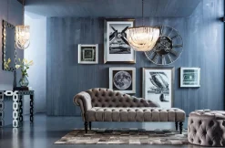 KARE Design Rahit Ja Jakkarat*Desire Round Velvet Jakkara, Rahi, Hopea