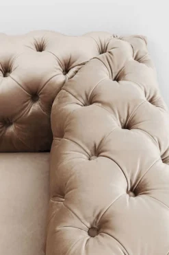 KARE Design Sohvat|Olohuone*Desire Sohva 3-istuttava, Samettia, Ecru