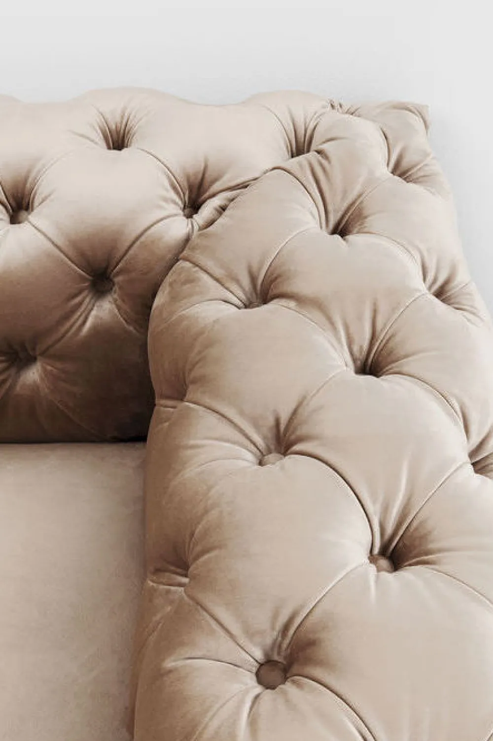 KARE Design Sohvat|Olohuone*Desire Sohva 3-istuttava, Samettia, Ecru