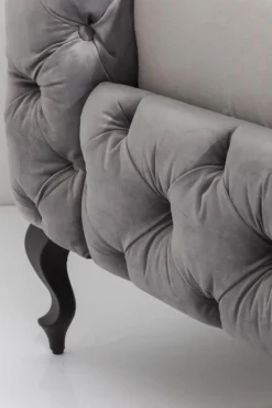 KARE Design Sängyt*Desire Velvet Sänky, Hopeanharmaa 180x200 Cm