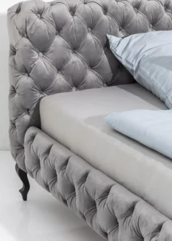 KARE Design Sängyt*Desire Velvet Sänky, Hopeanharmaa 180x200 Cm