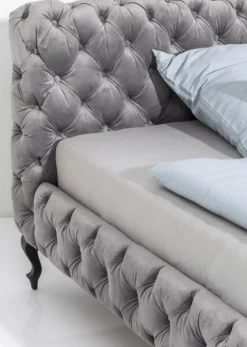 KARE Design Sängyt*Desire Velvet Sänky, Hopeanharmaa 200x200cm