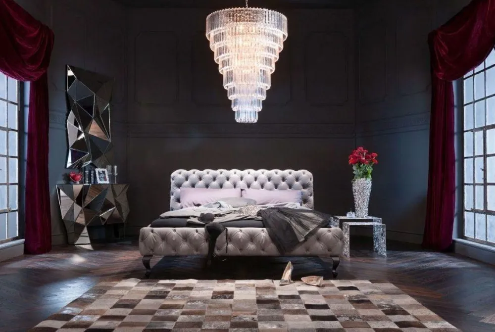 KARE Design Sängyt*Desire Velvet Sänky, Hopeanharmaa 200x200cm