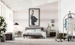 KARE Design Sängyt*Desire Velvet Sänky, Hopeanharmaa 200x200cm