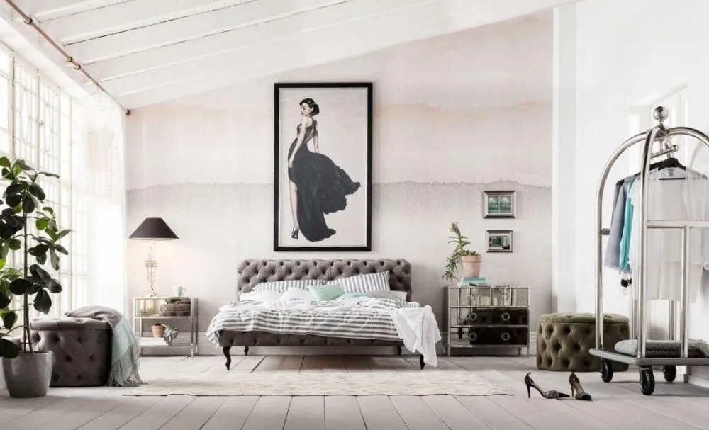 KARE Design Sängyt*Desire Velvet Sänky, Hopeanharmaa 200x200cm