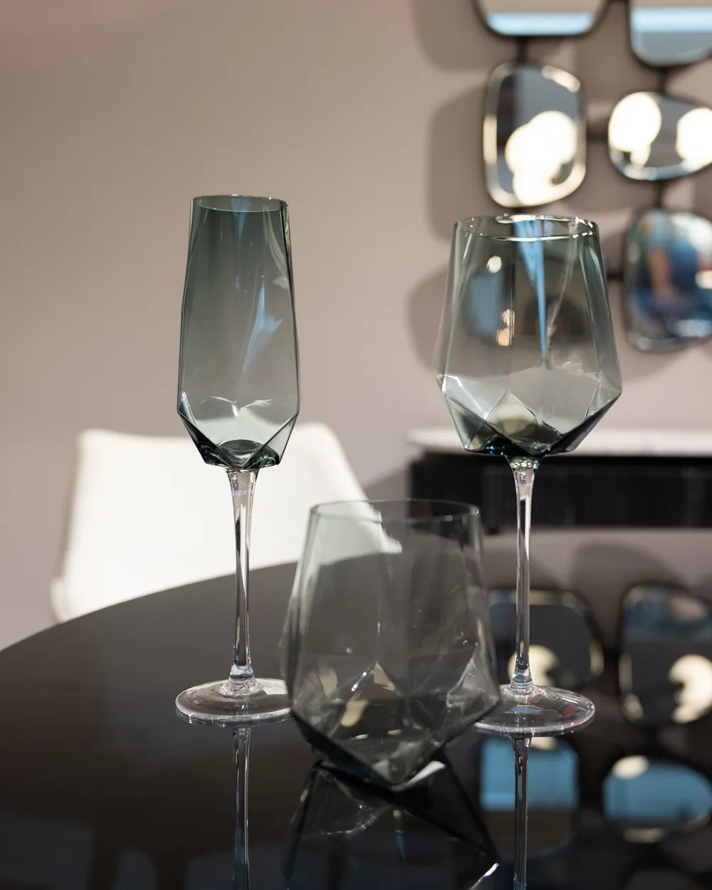 KARE Design Viinilasit|Lasit*Diamond Smoke Samppanjalasi