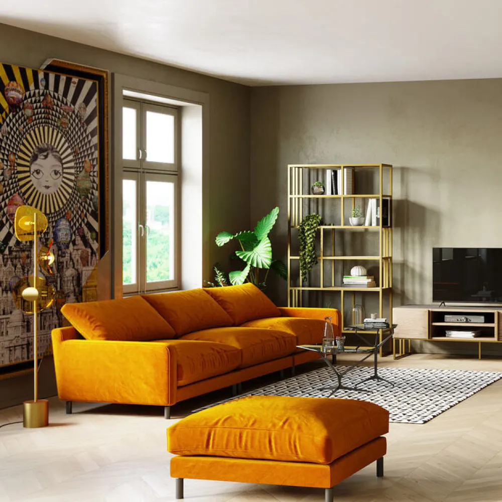 KARE Design Sohvat|Olohuone*Discovery Sohva 3-istuttava, Amber 322cm