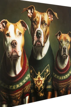 KARE Design Taulut|Olohuone*Dog Family Koiraperhe Lasitaulu 110x90cm