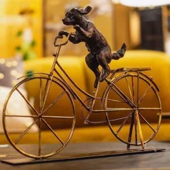 KARE Design Koriste-Esineet*Dog With Bicycle Pyöräilevä Koira Koriste-esine 44cm