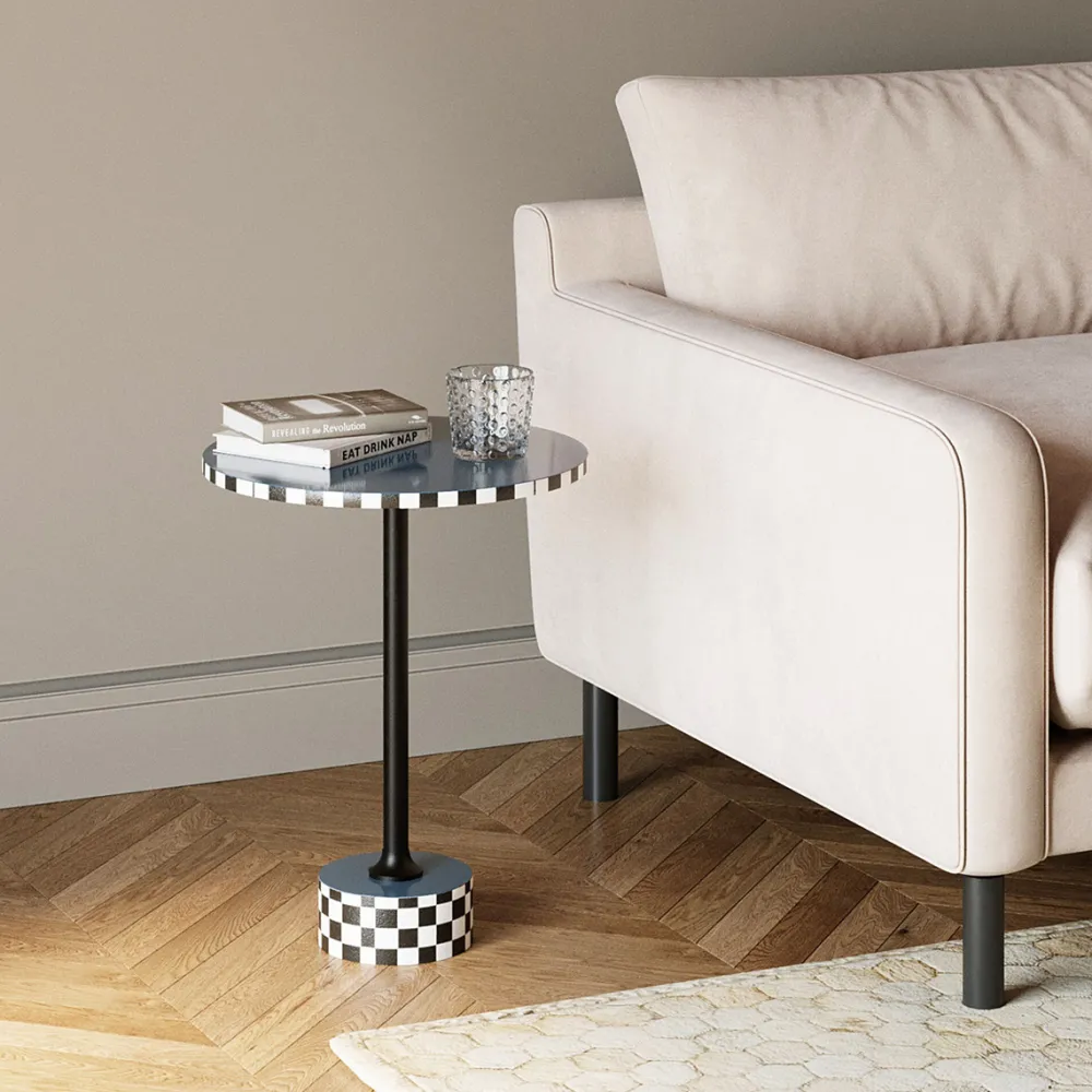 KARE Design Sohvapöydät|Olohuone*Domero Race Sivupöytä, Sininen Ø40cm