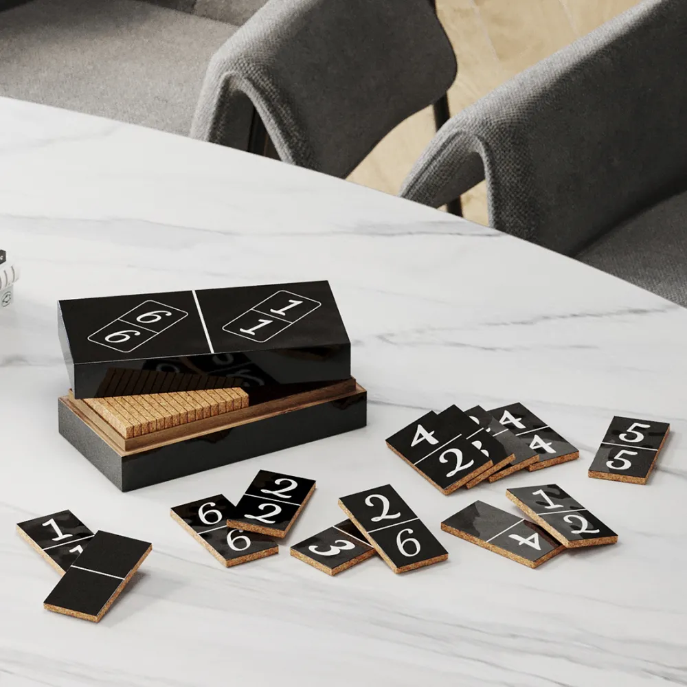 KARE Design Jalalliset Koriste-Esineet*Domino Deco Peli, Koriste-esine, Musta 24x7cm