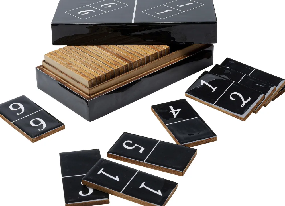 KARE Design Jalalliset Koriste-Esineet*Domino Deco Peli, Koriste-esine, Musta 24x7cm