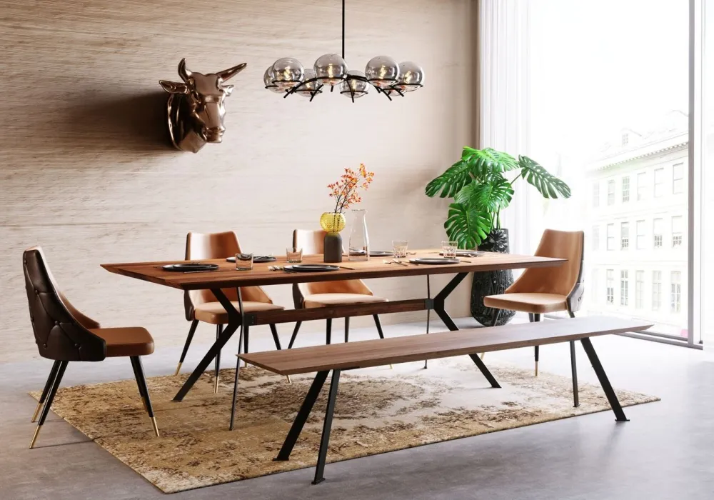 KARE Design Pöydät*Downtown Pöytä, Pähkinä 100x220cm