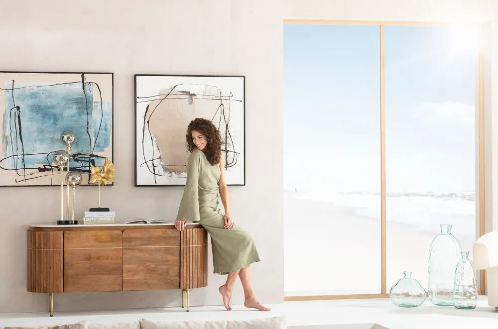 KARE Design Taulut*Dust Blue Kehystetty Taulu 100x100cm