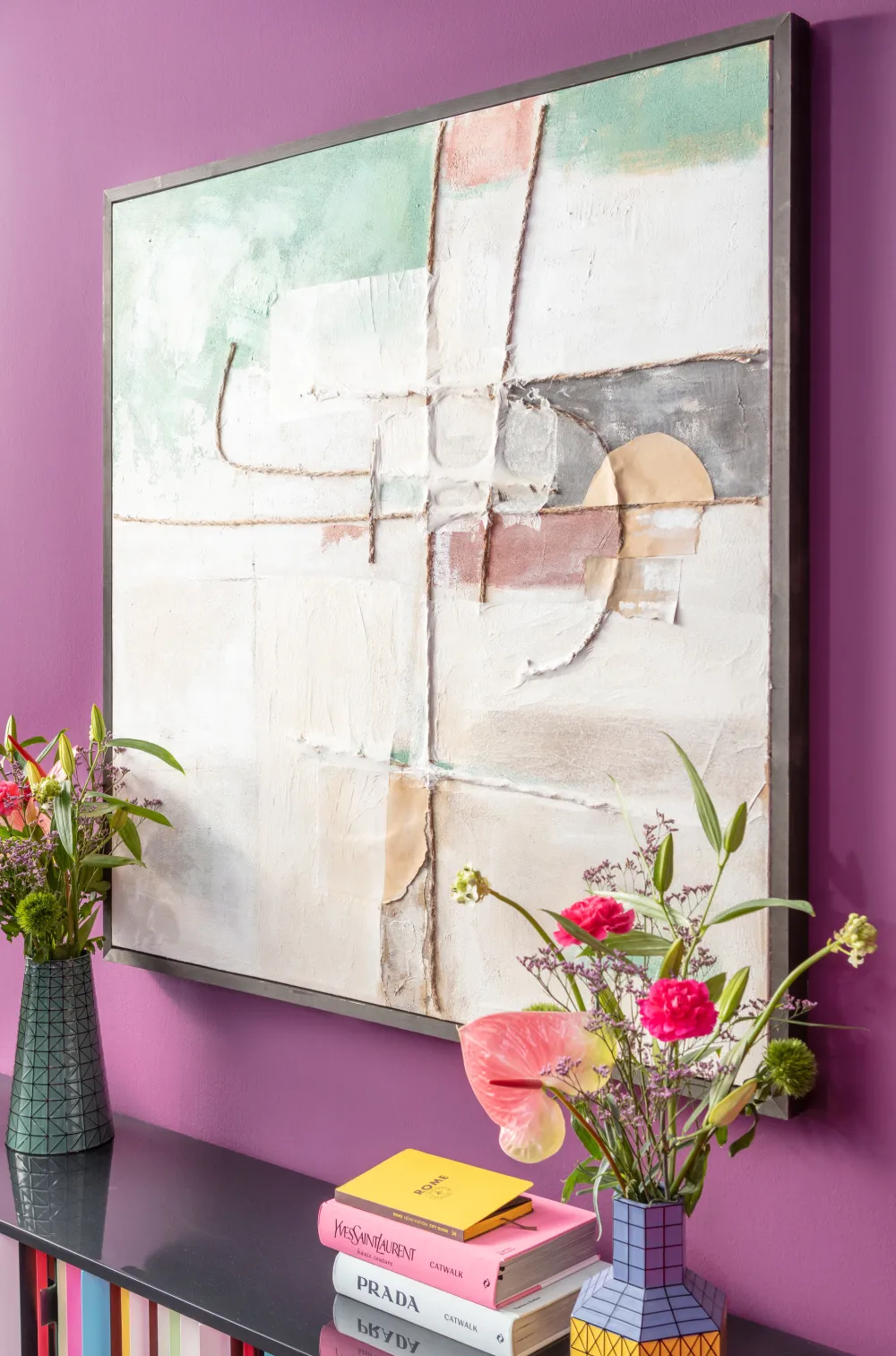 KARE Design Taulut*Dust Green Kehystetty Taulu 120x120cm