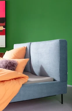 KARE Design Sängyt*East Side Sänky, Vakosamettia, Sininen 180x200cm