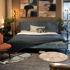 KARE Design Sängyt*East Side Sänky, Vakosamettia, Sininen 180x200cm