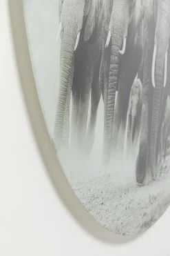 KARE Design Taulut*Elephant Walk - Elefantit, Pyöreä Lasitaulu Ø120cm
