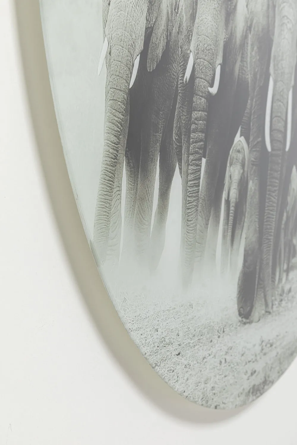 KARE Design Taulut*Elephant Walk - Elefantit, Pyöreä Lasitaulu Ø120cm