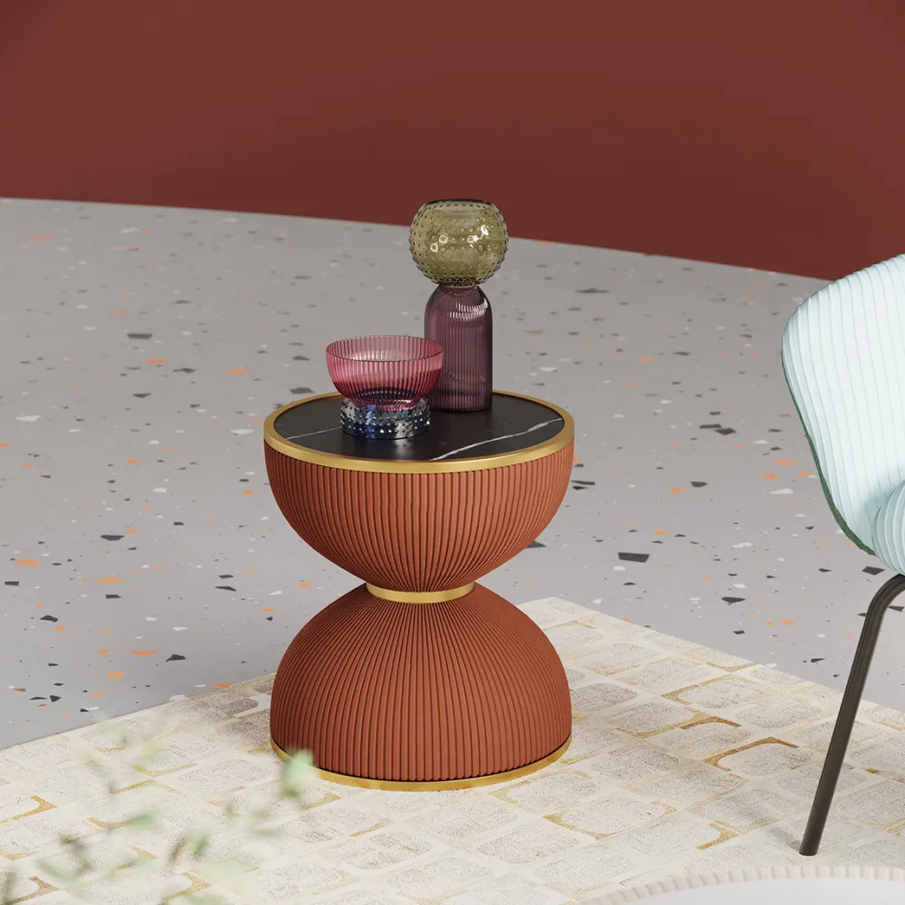 KARE Design Sohvapöydät*Endless Vegas Sivupöytä, Oranssi Ø47cm