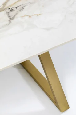 KARE Design Pöydät*Eternity Cross Pöytä, Kulta, Keraaminen Pöytälevy 180x90cm