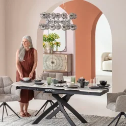 KARE Design Pöydät*Extension Table Twist Onyx 120(30+30)x90cm