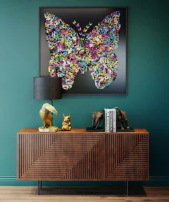 KARE Design Taulut*Farfalla Perhonen Seinäkoriste, Taulu 120x120cm