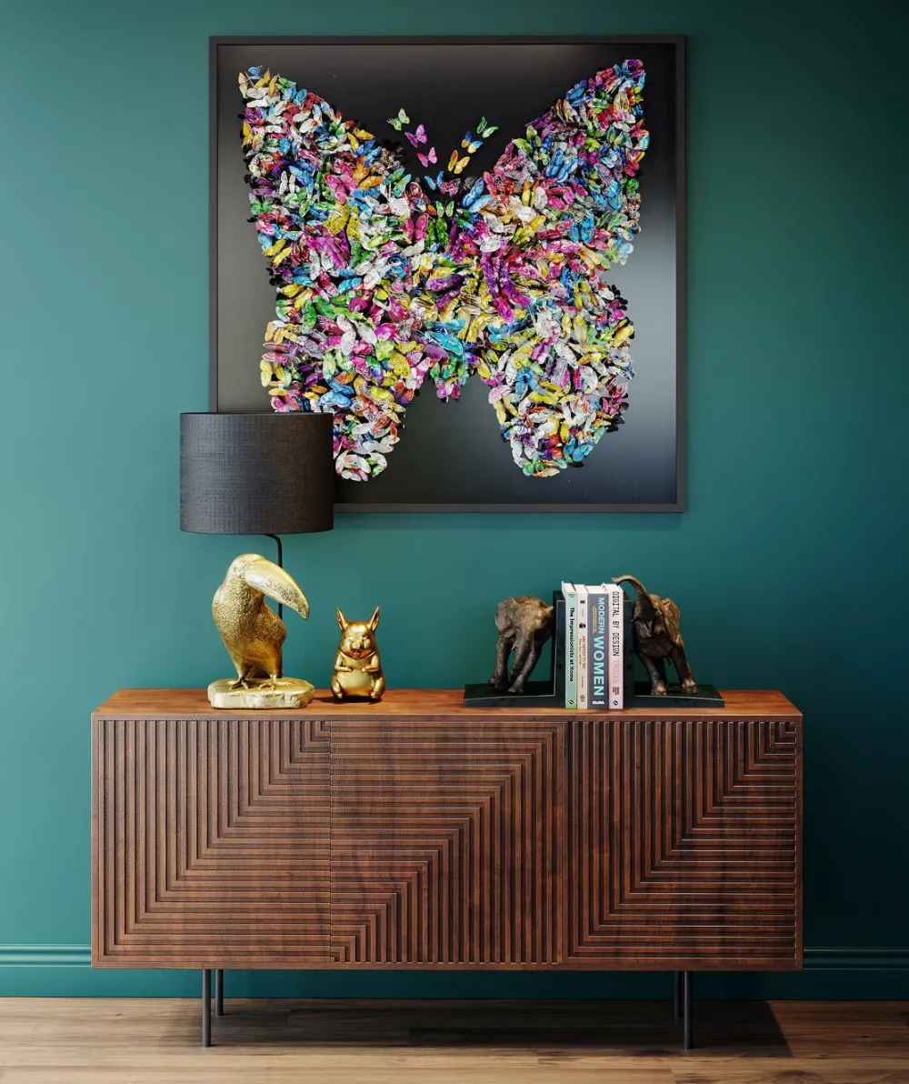 KARE Design Taulut*Farfalla Perhonen Seinäkoriste, Taulu 120x120cm