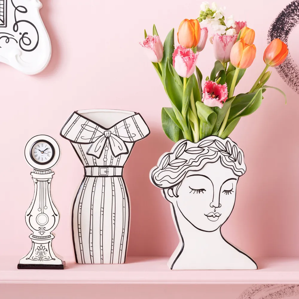 KARE Design Kellot*Favola Pöytäkello Valkoinen 9x26cm