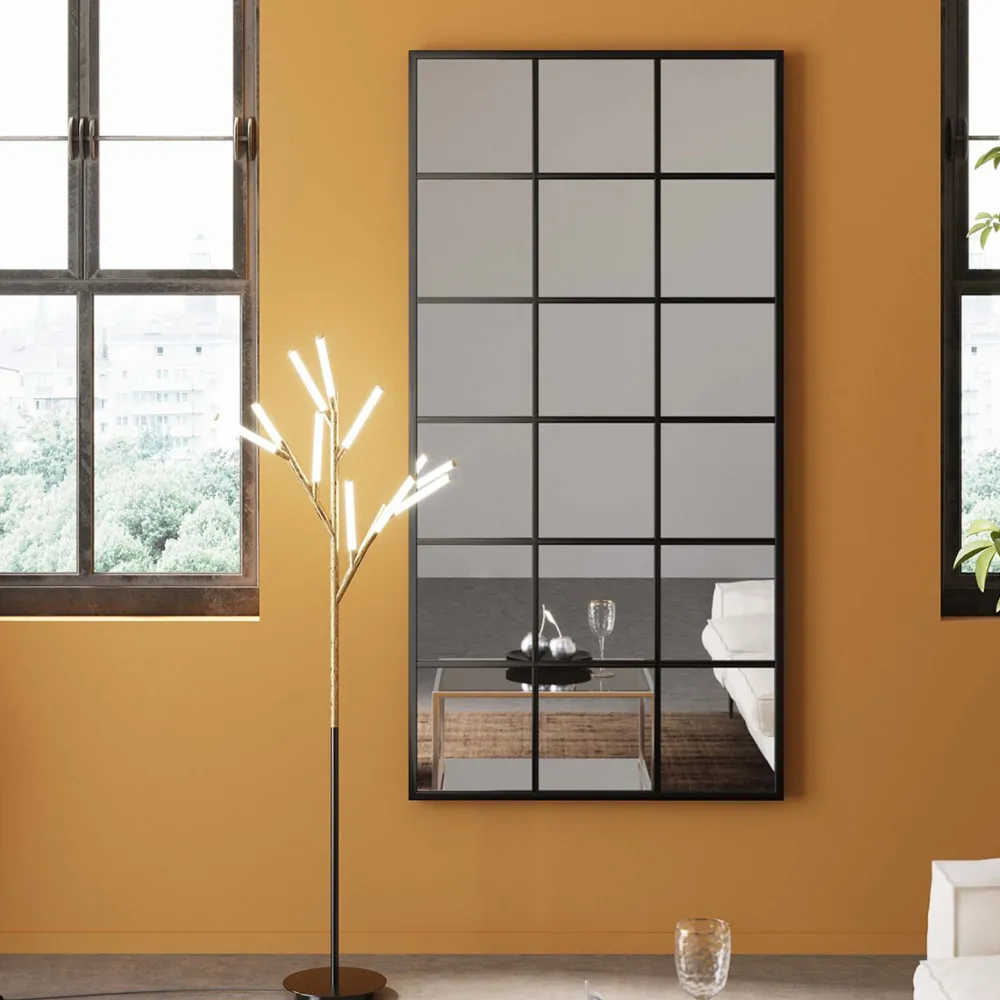 KARE Design Peilit*Finestra Seinäpeili, Metallia, Musta 90x180cm