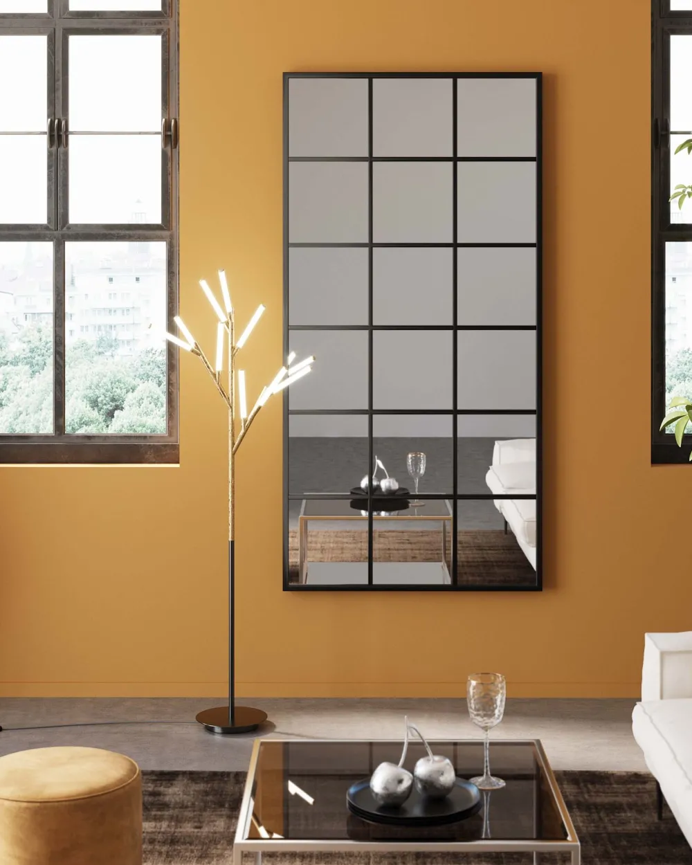 KARE Design Peilit*Finestra Seinäpeili, Metallia, Musta 90x180cm